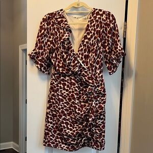 Essue Red and White Patterned Mini Dress